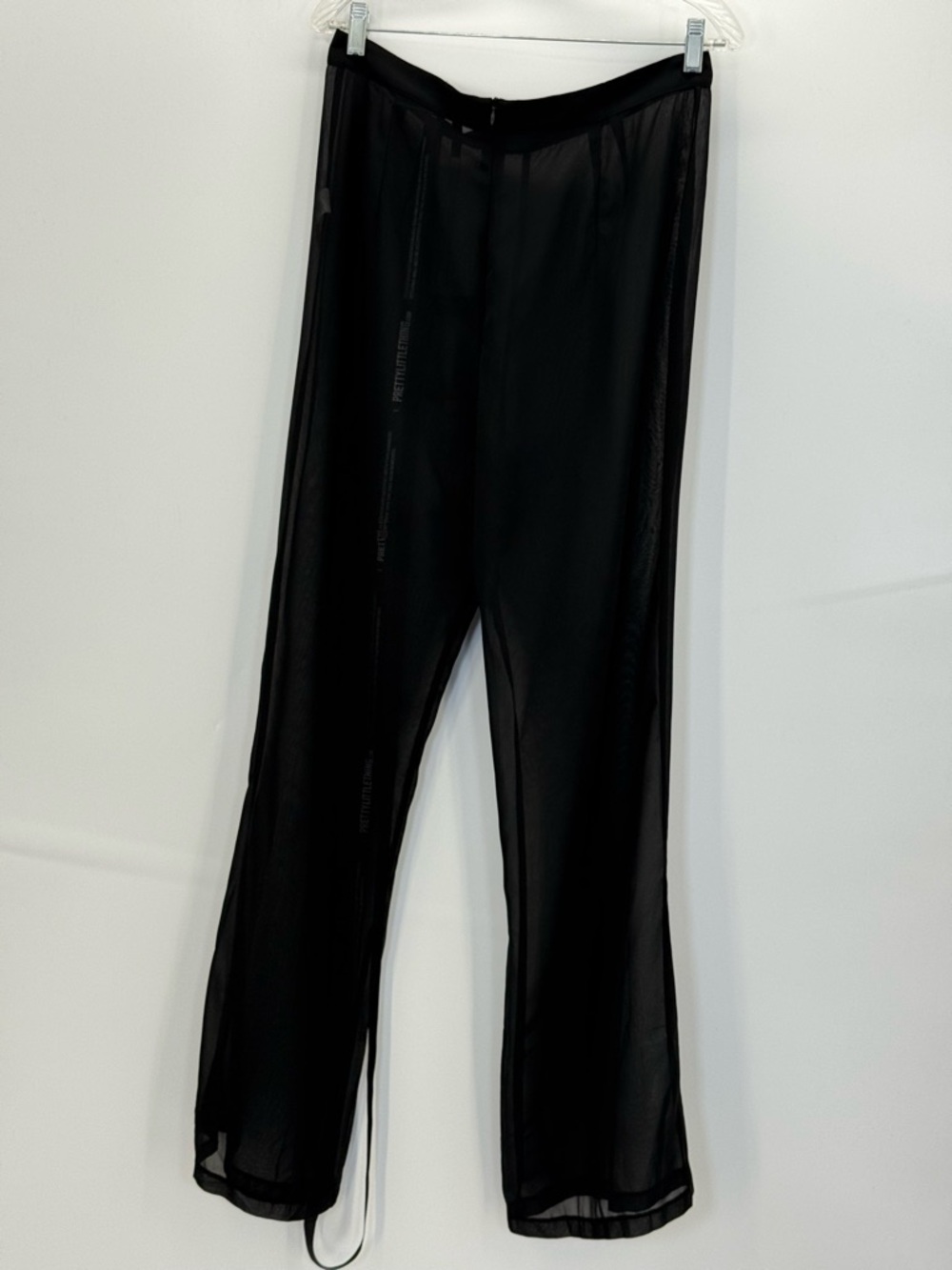 Pretty Little Thing Sheer High-Waist Wide-Leg Trouser Sexy Resort & Vacation - Picture 9 of 12